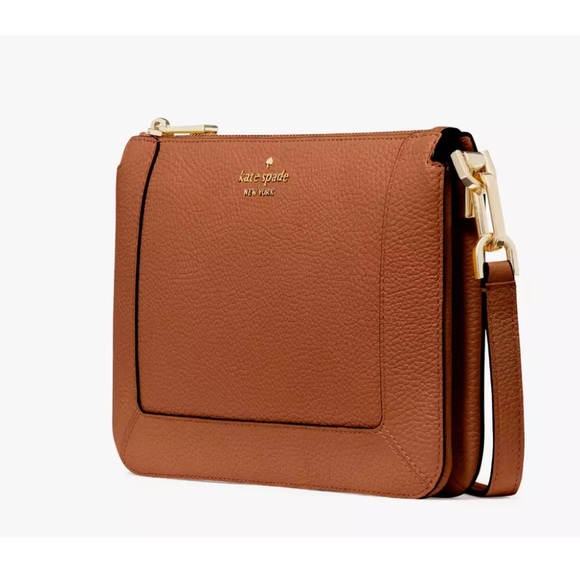 New Kate Spade Lena Double Compartment Crossbody Warm Gingerbread - Picture 3 of 5